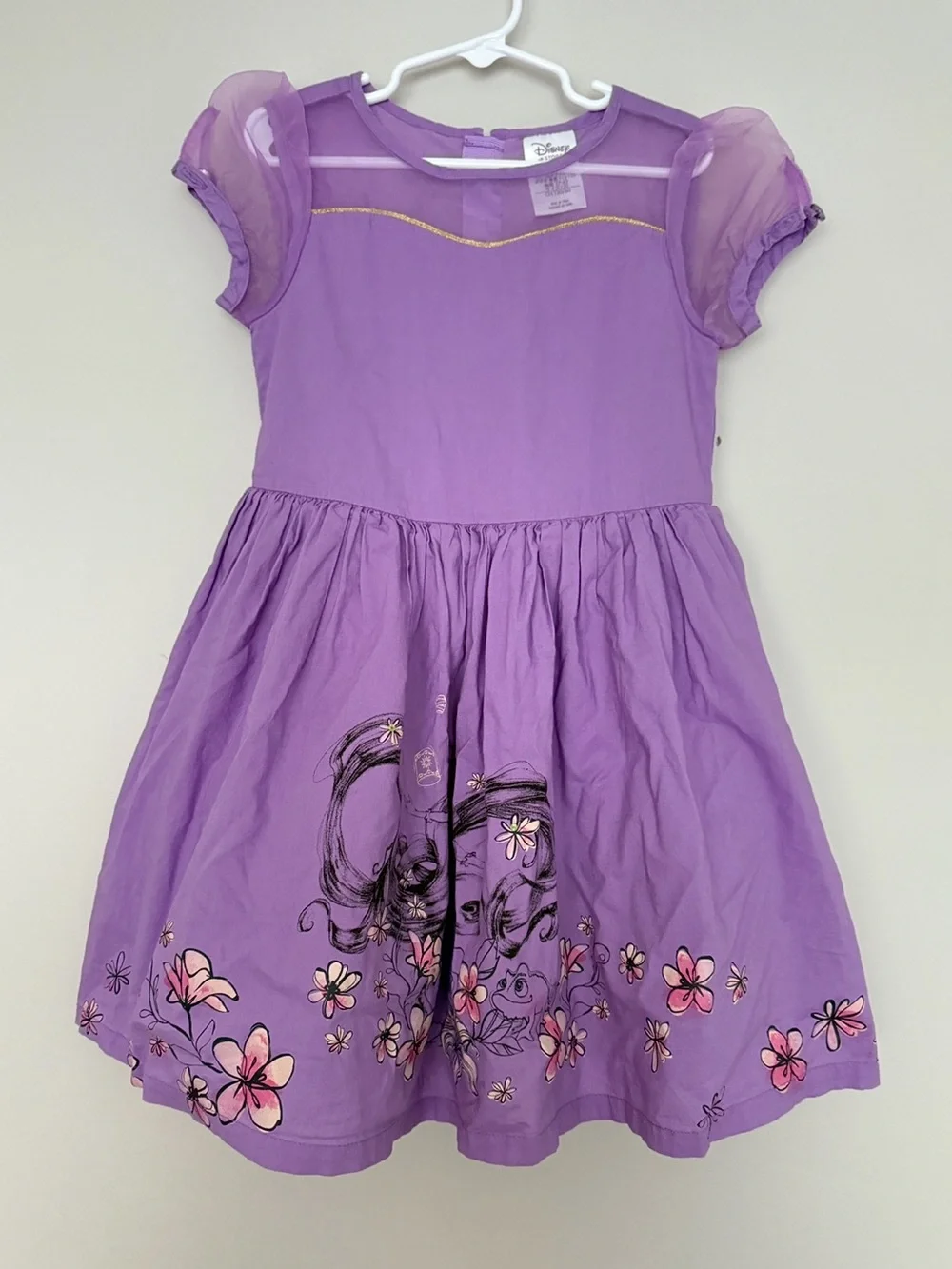 Disney Rapunzel Purple Floral Character Skater Dress Girls size 5/6